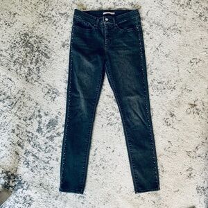 LEVIS 311 Shaping Skinny Grey Studded Jeans - Size 29